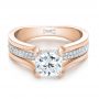 14k Rose Gold 14k Rose Gold Custom Diamond Engagement Ring - Flat View -  100610 - Thumbnail