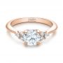 14k Rose Gold 14k Rose Gold Custom Diamond Engagement Ring - Flat View -  100810 - Thumbnail