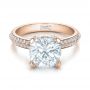 18k Rose Gold 18k Rose Gold Custom Diamond Engagement Ring - Flat View -  100839 - Thumbnail