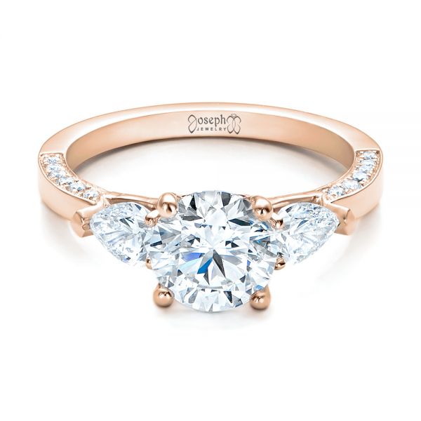 14k Rose Gold 14k Rose Gold Custom Diamond Engagement Ring - Flat View -  101230