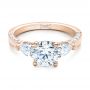 14k Rose Gold 14k Rose Gold Custom Diamond Engagement Ring - Flat View -  101230 - Thumbnail