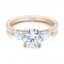 18k Rose Gold 18k Rose Gold Custom Diamond Engagement Ring - Flat View -  101230 - Thumbnail