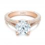 14k Rose Gold 14k Rose Gold Custom Diamond Engagement Ring - Flat View -  101994 - Thumbnail
