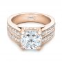 14k Rose Gold 14k Rose Gold Custom Diamond Engagement Ring - Flat View -  102042 - Thumbnail