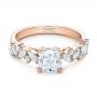 18k Rose Gold 18k Rose Gold Custom Diamond Engagement Ring - Flat View -  102092 - Thumbnail