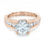 18k Rose Gold 18k Rose Gold Custom Diamond Engagement Ring - Flat View -  102218 - Thumbnail