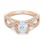 14k Rose Gold 14k Rose Gold Custom Diamond Engagement Ring - Flat View -  102239 - Thumbnail