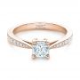 14k Rose Gold 14k Rose Gold Custom Diamond Engagement Ring - Flat View -  102253 - Thumbnail