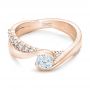 14k Rose Gold 14k Rose Gold Custom Diamond Engagement Ring - Flat View -  102277 - Thumbnail