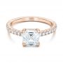 18k Rose Gold 18k Rose Gold Custom Diamond Engagement Ring - Flat View -  102289 - Thumbnail