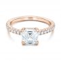 18k Rose Gold 18k Rose Gold Custom Diamond Engagement Ring - Flat View -  102289 - Thumbnail