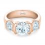 14k Rose Gold 14k Rose Gold Custom Diamond Engagement Ring - Flat View -  102296 - Thumbnail