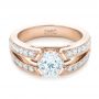 14k Rose Gold 14k Rose Gold Custom Diamond Engagement Ring - Flat View -  102307 - Thumbnail