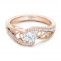 14k Rose Gold 14k Rose Gold Custom Diamond Engagement Ring - Flat View -  102315 - Thumbnail