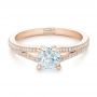 14k Rose Gold 14k Rose Gold Custom Diamond Engagement Ring - Flat View -  102325 - Thumbnail