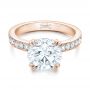 18k Rose Gold 18k Rose Gold Custom Diamond Engagement Ring - Flat View -  102339 - Thumbnail