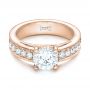 14k Rose Gold 14k Rose Gold Custom Diamond Engagement Ring - Flat View -  102345 - Thumbnail