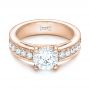 18k Rose Gold 18k Rose Gold Custom Diamond Engagement Ring - Flat View -  102345 - Thumbnail
