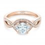 14k Rose Gold 14k Rose Gold Custom Diamond Engagement Ring - Flat View -  102354 - Thumbnail