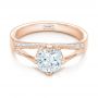 14k Rose Gold 14k Rose Gold Custom Diamond Engagement Ring - Flat View -  102405 - Thumbnail