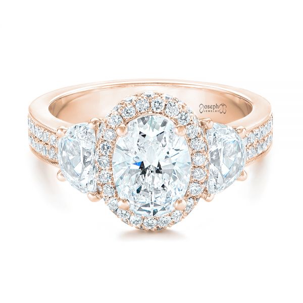 14k Rose Gold 14k Rose Gold Custom Diamond Engagement Ring - Flat View -  102415