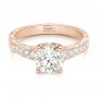18k Rose Gold 18k Rose Gold Custom Diamond Engagement Ring - Flat View -  102462 - Thumbnail