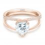 18k Rose Gold 18k Rose Gold Custom Diamond Engagement Ring - Flat View -  102463 - Thumbnail