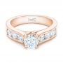 18k Rose Gold 18k Rose Gold Custom Diamond Engagement Ring - Flat View -  102470 - Thumbnail