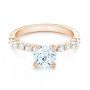14k Rose Gold 14k Rose Gold Custom Diamond Engagement Ring - Flat View -  102582 - Thumbnail