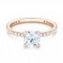 14k Rose Gold 14k Rose Gold Custom Diamond Engagement Ring - Flat View -  102586 - Thumbnail