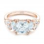 18k Rose Gold 18k Rose Gold Custom Diamond Engagement Ring - Flat View -  102594 - Thumbnail