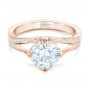 14k Rose Gold 14k Rose Gold Custom Diamond Engagement Ring - Flat View -  102601 - Thumbnail