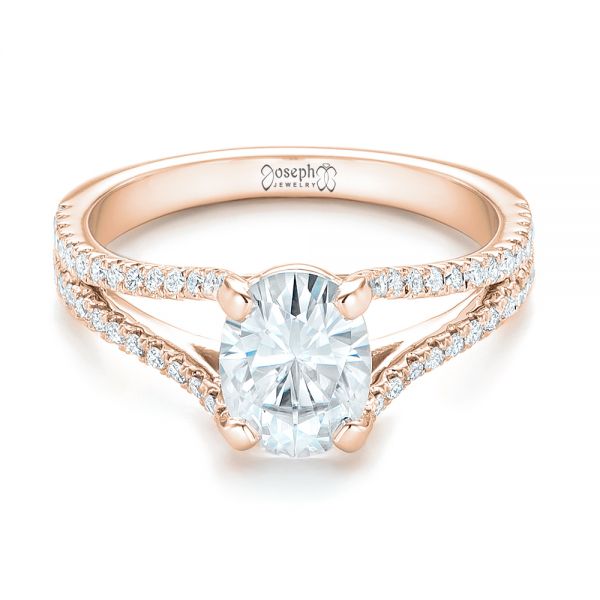 14k Rose Gold 14k Rose Gold Custom Diamond Engagement Ring - Flat View -  102604