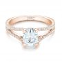14k Rose Gold 14k Rose Gold Custom Diamond Engagement Ring - Flat View -  102604 - Thumbnail