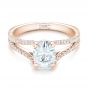 18k Rose Gold 18k Rose Gold Custom Diamond Engagement Ring - Flat View -  102604 - Thumbnail