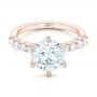 18k Rose Gold 18k Rose Gold Custom Diamond Engagement Ring - Flat View -  102614 - Thumbnail