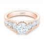 14k Rose Gold 14k Rose Gold Custom Diamond Engagement Ring - Flat View -  102762 - Thumbnail