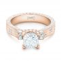 14k Rose Gold 14k Rose Gold Custom Diamond Engagement Ring - Flat View -  102895 - Thumbnail