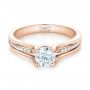 14k Rose Gold 14k Rose Gold Custom Diamond Engagement Ring - Flat View -  102903 - Thumbnail