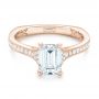 18k Rose Gold 18k Rose Gold Custom Diamond Engagement Ring - Flat View -  102904 - Thumbnail