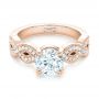 18k Rose Gold 18k Rose Gold Custom Diamond Engagement Ring - Flat View -  102905 - Thumbnail