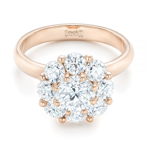 14k Rose Gold 14k Rose Gold Custom Diamond Engagement Ring - Flat View -  102927