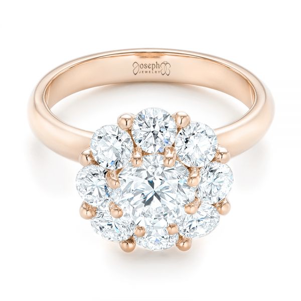 14k Rose Gold 14k Rose Gold Custom Diamond Engagement Ring - Flat View - 102927