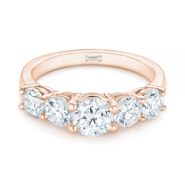 14k Rose Gold 14k Rose Gold Custom Diamond Engagement Ring - Flat View -  102941