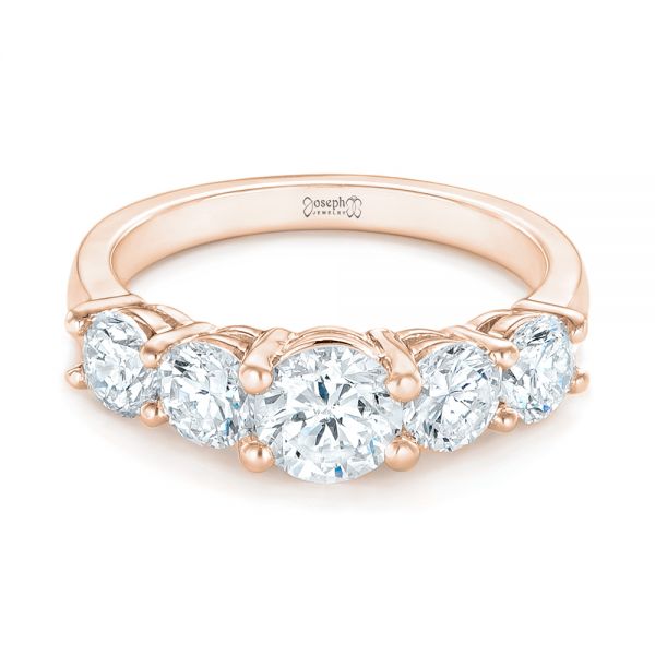 18k Rose Gold 18k Rose Gold Custom Diamond Engagement Ring - Flat View - 102941