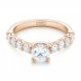14k Rose Gold 14k Rose Gold Custom Diamond Engagement Ring - Flat View -  102955 - Thumbnail