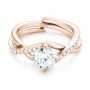 14k Rose Gold 14k Rose Gold Custom Diamond Engagement Ring - Flat View -  102969 - Thumbnail