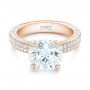 18k Rose Gold 18k Rose Gold Custom Diamond Engagement Ring - Flat View -  102971 - Thumbnail