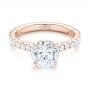 18k Rose Gold 18k Rose Gold Custom Diamond Engagement Ring - Flat View -  102995 - Thumbnail