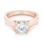 18k Rose Gold 18k Rose Gold Custom Diamond Engagement Ring - Flat View -  102996 - Thumbnail